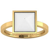 White Agate Pyramid Solitaire 18 Karat Yellow Gold Ring