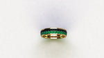1.3 Carat Emeralds Black diamonds Pavé Eternity Ring in 18 Karat Yellow Gold