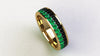 1.3 Carat Emeralds Black diamonds Pavé Eternity Ring in 18 Karat Yellow Gold