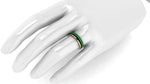 1.3 Carat Emeralds Black diamonds Pavé Eternity Ring in 18 Karat Yellow Gold