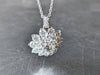 Diamond Flower cluster necklace in 18k white gold