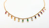 Multicolor natural Sapphire baguettes necklace in 18k yellow gold