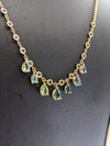 4.95 carat Sapphire Emerald Aquamarine Tourmaline necklace 18k yellow gold