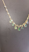 4.95 carat Sapphire Emerald Aquamarine Tourmaline necklace 18k yellow gold