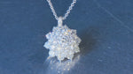 Diamond Flower cluster necklace in 18k white gold