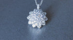 Diamond Flower cluster necklace in 18k white gold
