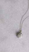 Diamond Flower cluster necklace in 18k white gold
