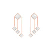 Ferrucci White Agate Pyramids Dangling 18 Karat Rose Gold dangling Earrings - FERRUCCI & CO. Jewelry