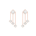 Ferrucci White Agate Pyramids Dangling 18 Karat Rose Gold dangling Earrings - FERRUCCI & CO. Jewelry