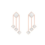 Ferrucci White Agate Pyramids Dangling 18 Karat Rose Gold dangling Earrings - FERRUCCI & CO. Jewelry