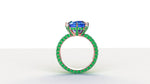 Custom 18k Rose gold Setting 2.10 carat Emeralds