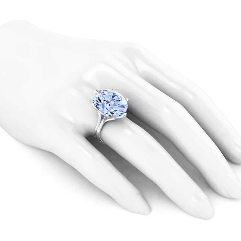 13.05 Carat Oval Aquamarine in 18 Karat White Gold - FERRUCCI & CO. Jewelry