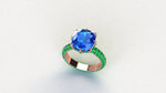 Custom 18k Rose gold Setting 2.10 carat Emeralds