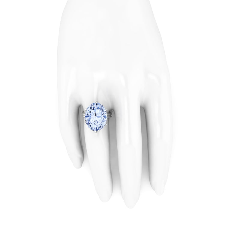 13.05 Carat Oval Aquamarine in 18 Karat White Gold - FERRUCCI & CO. Jewelry