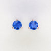 1.80 Carat Blue Sapphires Martini Ear Studs 18K Rose Gold