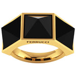 Ferrucci Black Onyx Pyramids 18 Karat Yellow Gold Ring - FERRUCCI & CO. Jewelry