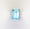 17.4 Carat Emerald Cut Aquamarine Platinum Cocktail Ring