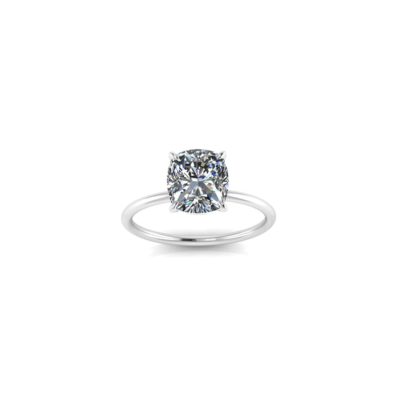 GIA Certified 2.01 Carat Cushion Diamond H color Platinum Solitaire - FERRUCCI & CO. Jewelry