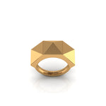 18 Karat Yellow Gold Solitaire Pyramid Ring Ferrucci - FERRUCCI & CO. Jewelry