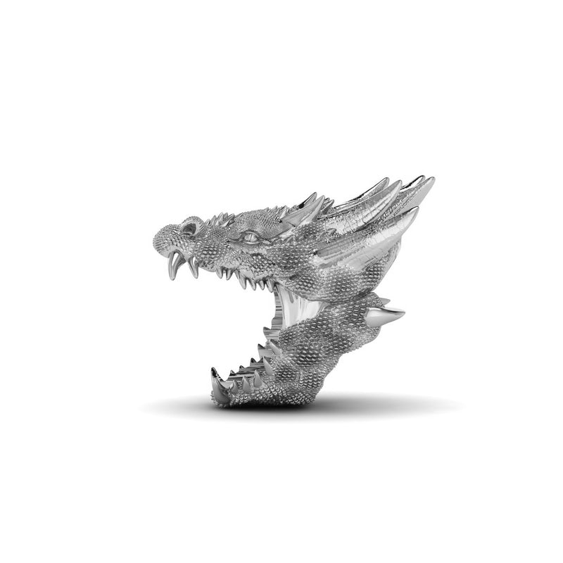 Silver Solid Dragon Ring