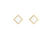 Ferrucci White Agate Pyramids 18 Karat Yellow Gold Stud Earrings - FERRUCCI & CO. Jewelry