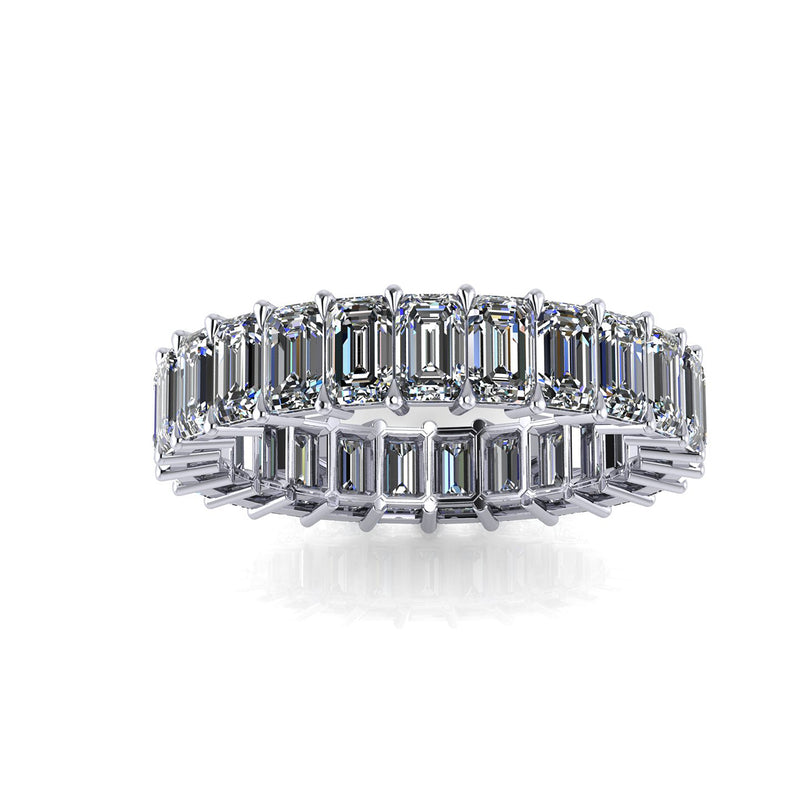 4.00 Carat White Emerald Diamonds Eternity Band Platinum 950 - FERRUCCI & CO. Jewelry