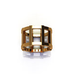18 Karat Yellow Gold Wide Industrial Band Ring - FERRUCCI & CO. Jewelry