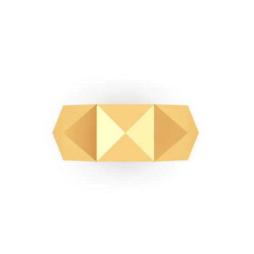 18 Karat Yellow Gold Eternity Pyramid Ring - FERRUCCI & CO. Jewelry