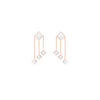 Ferrucci White Agate Pyramids Dangling 18 Karat Rose Gold dangling Earrings - FERRUCCI & CO. Jewelry