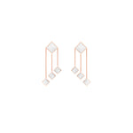 Ferrucci White Agate Pyramids Dangling 18 Karat Rose Gold dangling Earrings - FERRUCCI & CO. Jewelry