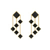 Ferrucci Black Onyx Pyramids Dangling 18 Karat Yellow Gold Chandelier Earrings - FERRUCCI & CO. Jewelry