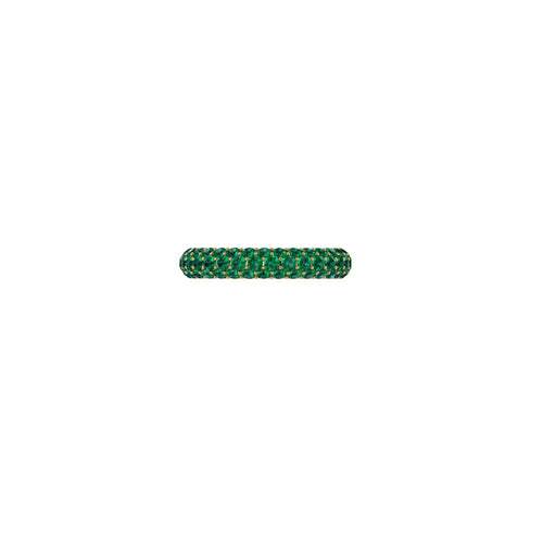 2.00 Carat Emeralds Pavé Eternity Ring in 18 Karat Yellow Gold - FERRUCCI & CO. Jewelry