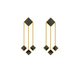 Ferrucci Black Onyx Pyramid Dangling 18 Karat Yellow Gold Earrings - FERRUCCI & CO. Jewelry