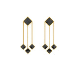 Ferrucci Black Onyx Pyramid Dangling 18 Karat Yellow Gold Earrings - FERRUCCI & CO. Jewelry