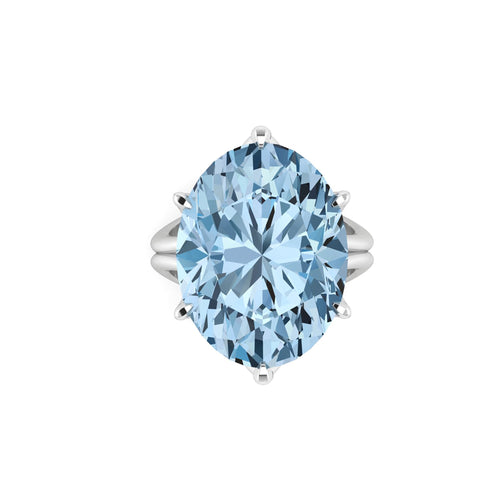 13.05 Carat Oval Aquamarine in 18 Karat White Gold - FERRUCCI & CO. Jewelry