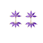 Ferrucci Marquise Amethyst Dangling Earrings Handmade in 18 Karat Rose Gold - FERRUCCI & CO. Jewelry