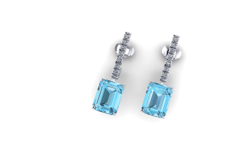 5 carat Custom Aquamarine matching earrings design