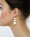 White Agate Pyramid earrings 18k Yellow Gold - FERRUCCI & CO. Jewelry