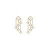 Ferrucci White Agate Pyramids Dangling 18 Karat Yellow Gold Chandelier Earrings - FERRUCCI & CO. Jewelry