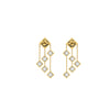 Ferrucci White Agate Pyramids Dangling 18 Karat Yellow Gold Chandelier Earrings - FERRUCCI & CO. Jewelry