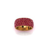 4.60 Carat Red Ruby wide band 18 Karat Yellow Gold