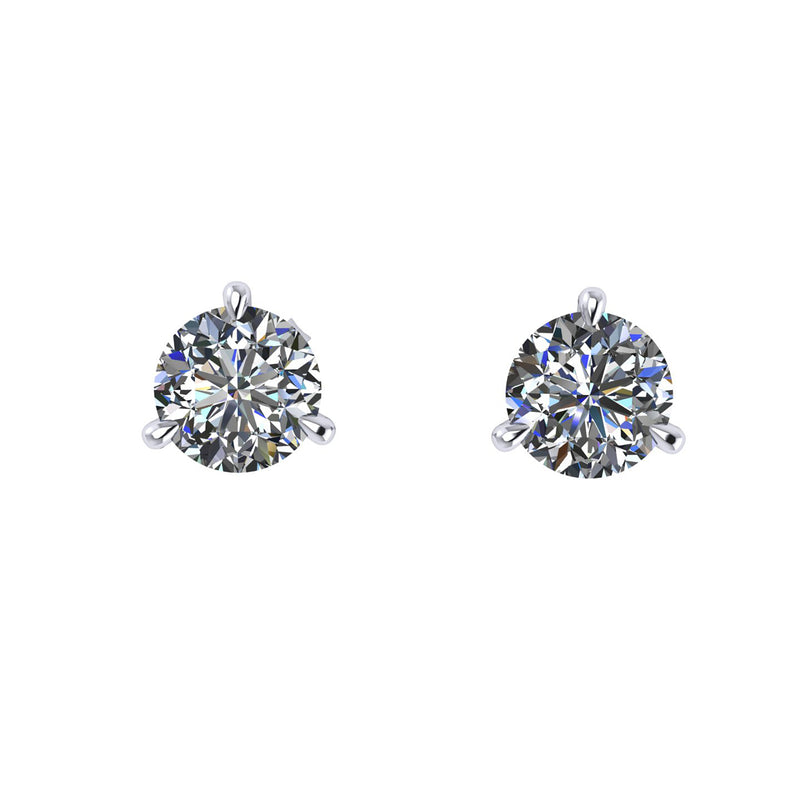 GIA Certified 2.00 Carat H Color VS2 Clarity Platinum Martini Studs