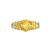 GIA 6.18 Carat Oval Yellow Intense Diamonds 18 Karat Shank Platinum 950 Ring