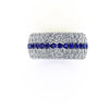 3.40 Carat Diamond 1.00 Carat Blue Sapphires Wide Platinum 950 band
