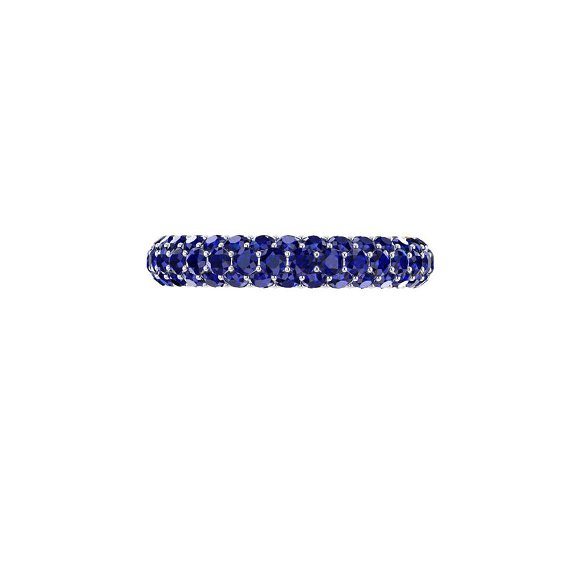 2.60 Carat Blue Sapphire Eternity Ring in 18 Karat White Gold