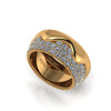 2.30 Carat White Diamond Melting Away Pave Ring in 18 Karat Yellow Gold