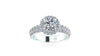 3.49 Ct GIA Certified Round Diamond Round Halo Triple Pave Shank Platinum Ring