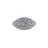 2.5 Carat White Bright Diamonds Dome Ring in 18 Karat white Gold