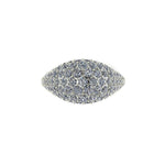 2.5 Carat White Bright Diamonds Dome Ring in 18 Karat white Gold