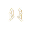 Ferrucci White Agate Pyramids Dangling 18 Karat Yellow Gold Chandelier Earrings - FERRUCCI & CO. Jewelry